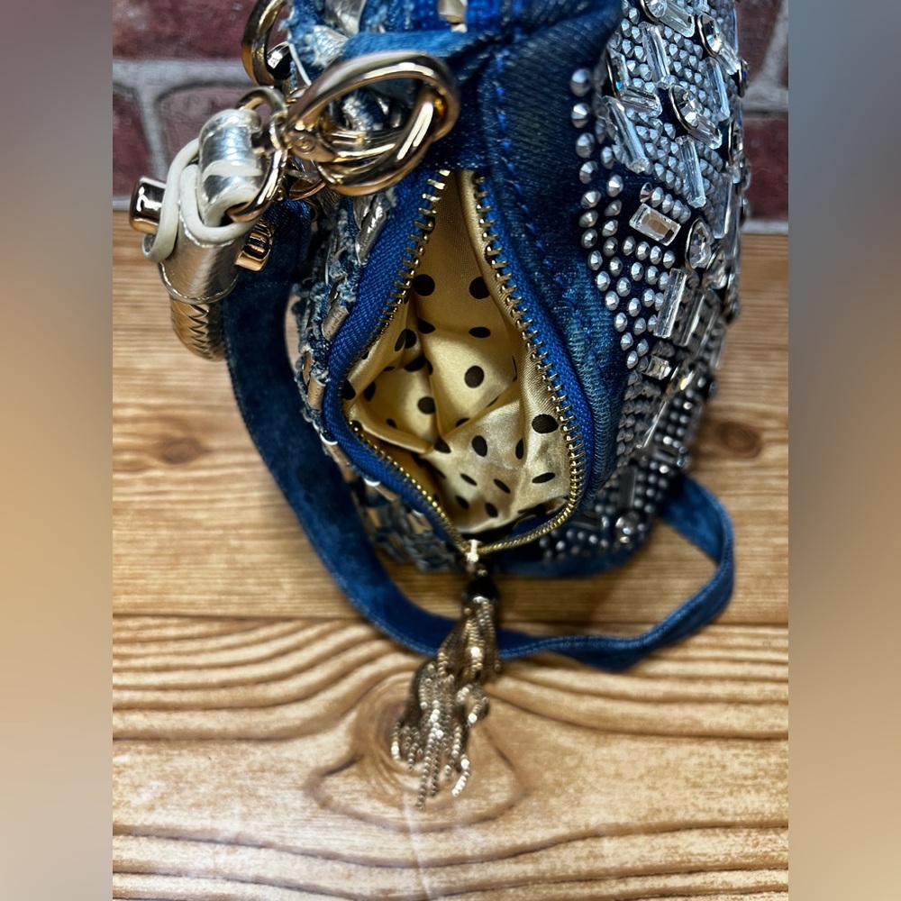 Denim & Rhinestone Handbag - Picture 5 of 14